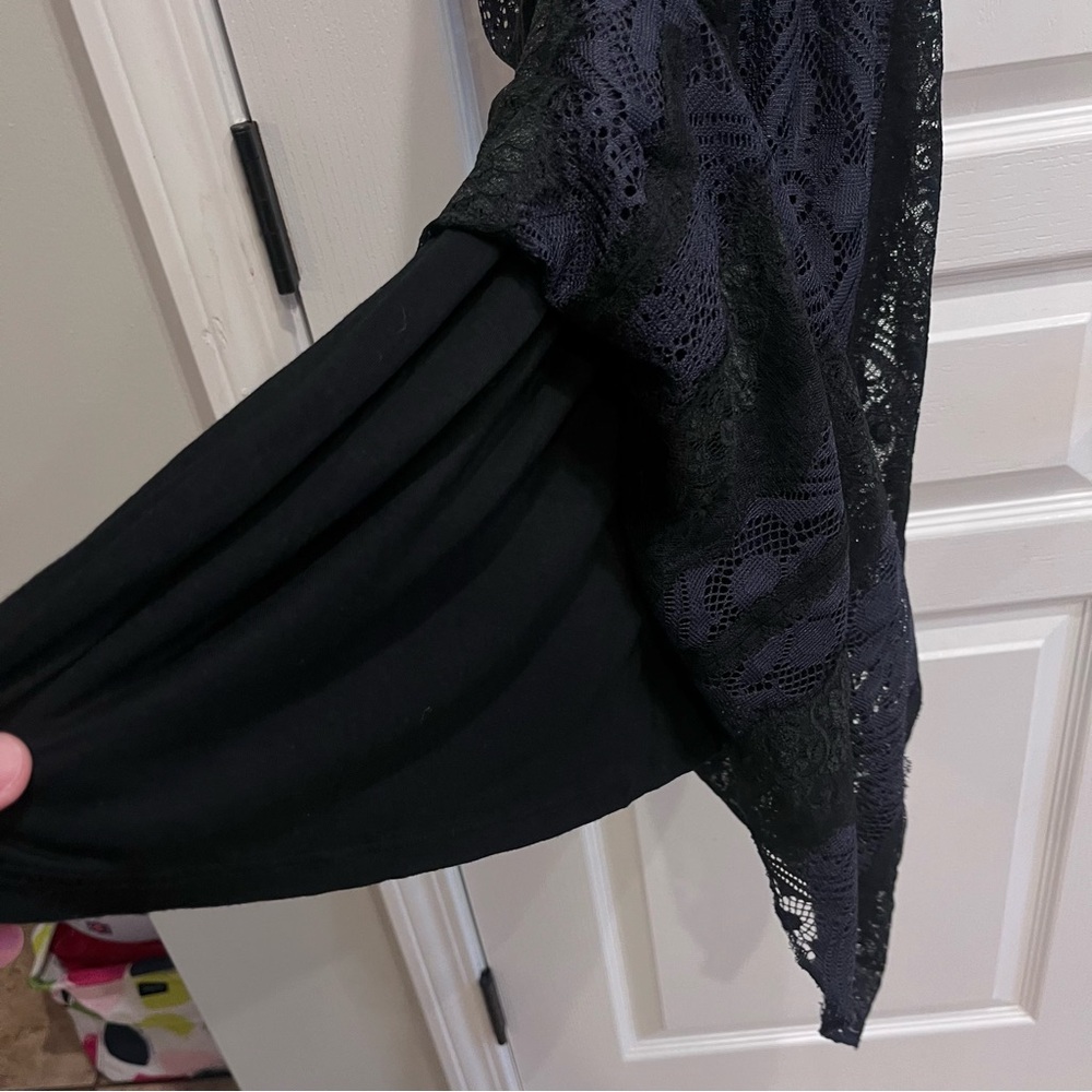 Free People Miracle Blue Black Lace Racerback Dress Small Whimsygoth Whitchy - Picture 13 of 13